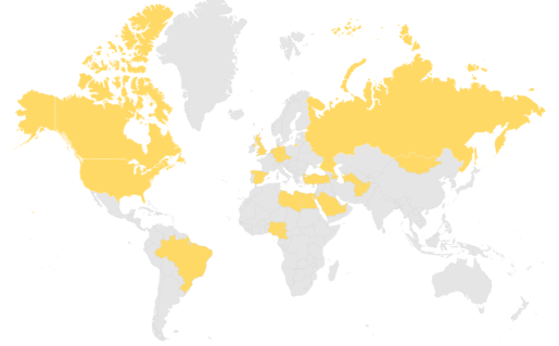 kullanıcıların ülkelere dağılımı